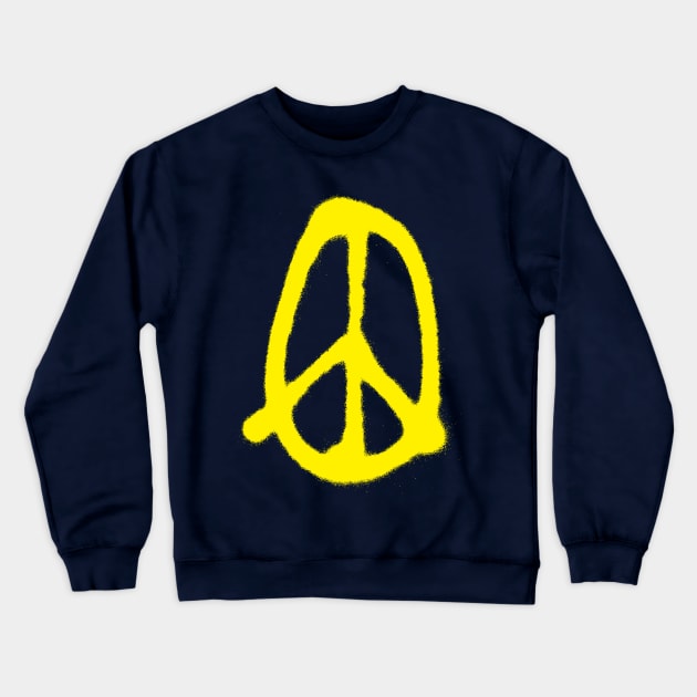 peaster egg - heyK's peaceful yellow easter egg on black Crewneck Sweatshirt by heyK